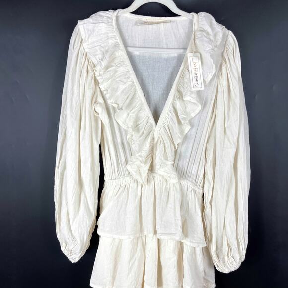 Jen's Pirate Booty Moon Maxi Dress White Ruffle Tiered Long Sleeve Sz XS - Picture 7 of 14